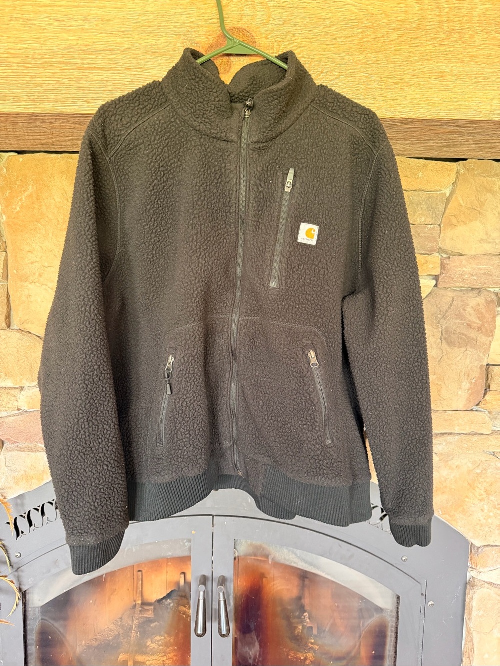 Carhartt Black Fleece Zip-Up with Signature Logo
